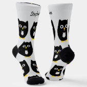 Chaussette Chaussettes Dessin Hibou Noir (Angulaire)