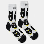 Chaussette Chaussettes Dessin Hibou Noir (Droite)