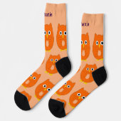 Chaussette Chaussettes Dessin Hibou Orange (Gauche)