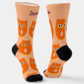 Chaussette Chaussettes Dessin Hibou Orange (Angulaire)