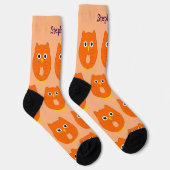 Chaussette Chaussettes Dessin Hibou Orange (Droite)
