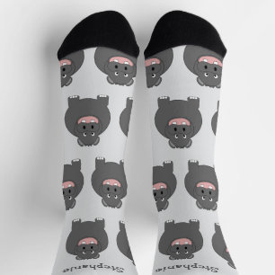 Chaussette Chaussettes Dessin Hippopotame