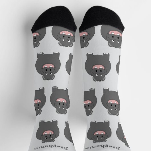 Chaussette Chaussettes Dessin Hippopotame (Haut)
