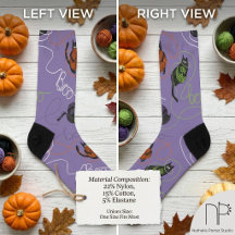 Chaussettes d'Halloween Chat enchevêtré effrayant