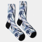 Chaussette Chaussettes d'hiver de feuilles congelées dans la  (Droite)