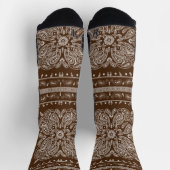 Chaussette Chaussettes d'impression Brown Paisley Bandana (Haut)