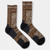 Chaussette Chaussettes d'impression Brown Paisley Bandana (Droite)