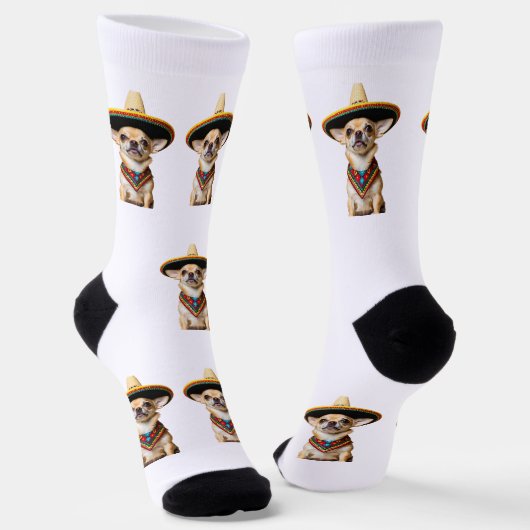 Chaussette Chaussettes d'impression Chihuahua (Angulaire)