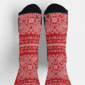 Chaussette Chaussettes d'impression Red Paisley Bandana (Haut)