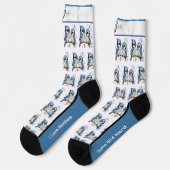 Chaussette Chaussettes d'oiseaux biscornues Bluejay (Gauche)
