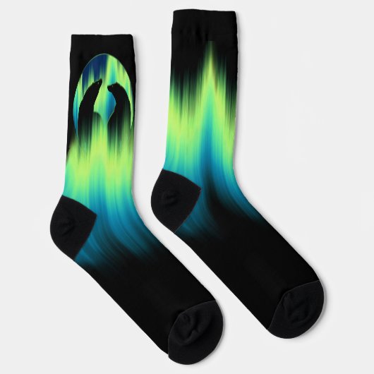 Chaussette Chaussettes d'ours polaire aurore boréale personna (Droite)