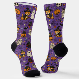 Chaussette Chaussettes drôles de chat d'Halloween pour maman