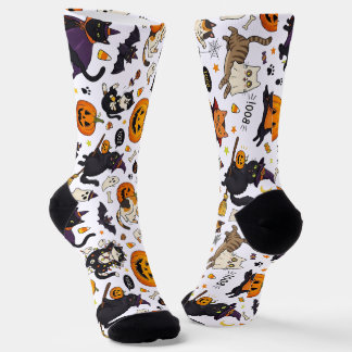 Chaussette Chaussettes drôles de chat pour Halloween