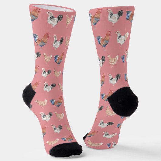 Chaussette Chaussettes drôles de poulet coloré (Angulaire)