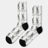 Chaussette Chaussettes Durables Mignonnes Français+Bulldog (Gauche)