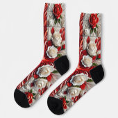 Chaussette Chaussettes durables pour hommes avec Rose anglais (Gauche)