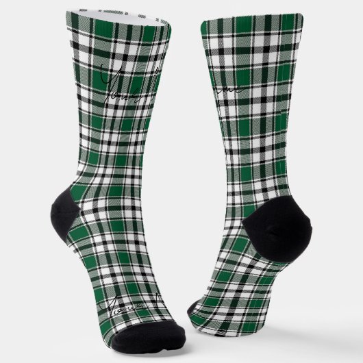 Chaussette Chaussettes écossaises vertes avec le nom HAMbWG (Angulaire)