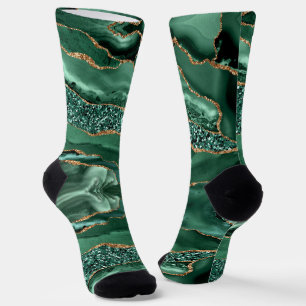 Chaussette Chaussettes émeraude Vert Parties scintillant or m