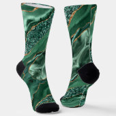 Chaussette Chaussettes émeraude Vert Parties scintillant Or M (Angulaire)