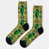 Chaussette Chaussettes Émeraude Verte Et Motif Diamant (Gauche)