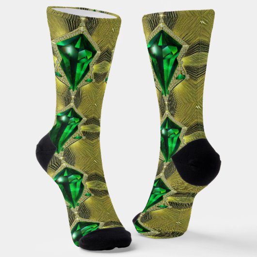Chaussette Chaussettes Émeraude Verte Et Motif Diamant (Angulaire)