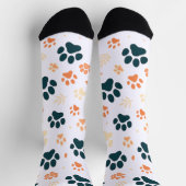 Chaussette Chaussettes Empreinte de patte et Motif feuille (Haut)