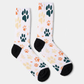 Chaussette Chaussettes Empreinte de patte et Motif feuille (Droite)