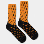 Chaussette Chaussettes Empreintes de pattes orange et noires  (Droite)