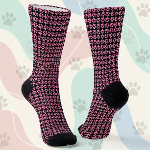 Chaussette Chaussettes Empreintes de pattes simples en noir e