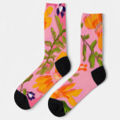Chaussette Chaussettes en fleur de Flamant rose (Gauche)