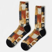 Chaussette Chaussettes en patchwork de carreaux floraux – Or (Gauche)