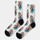 Chaussette Chaussettes équestres pour chevaux d'aquarelle (Gauche)