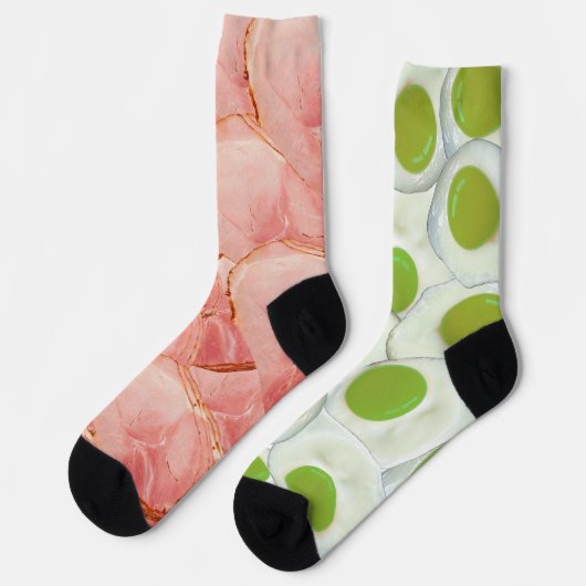 Chaussette Chaussettes fantaisie œufs verts et jambon (Gauche)