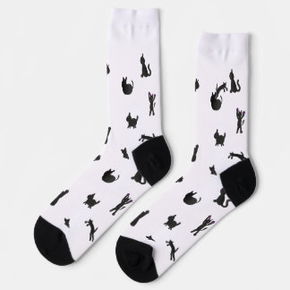 Chaussette chaussettes fantaisistes à chat en aquarelle