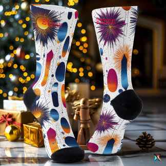 Chaussette Chaussettes Festives avec Éclats et Formes Dégradé