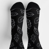 Chaussette Chaussettes feuille d'automne noir et blanc | Mini (Haut)