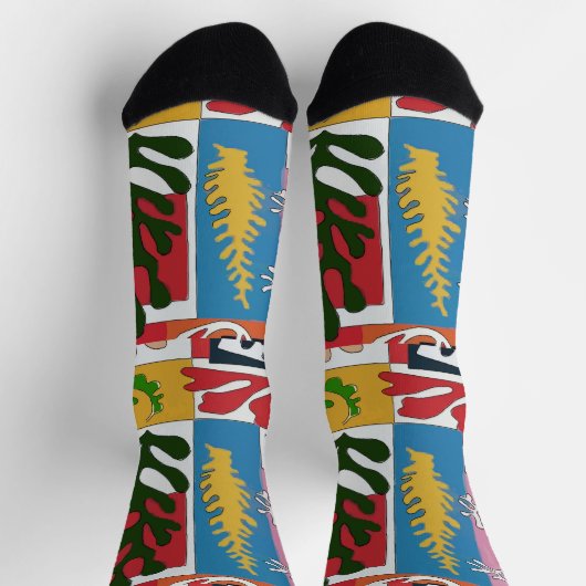 Chaussette Chaussettes Feuilles Abstraites (Haut)