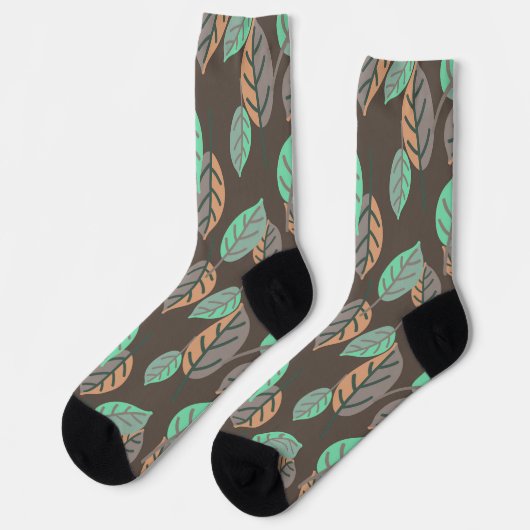 Chaussette chaussettes feuilles de forêt (Gauche)