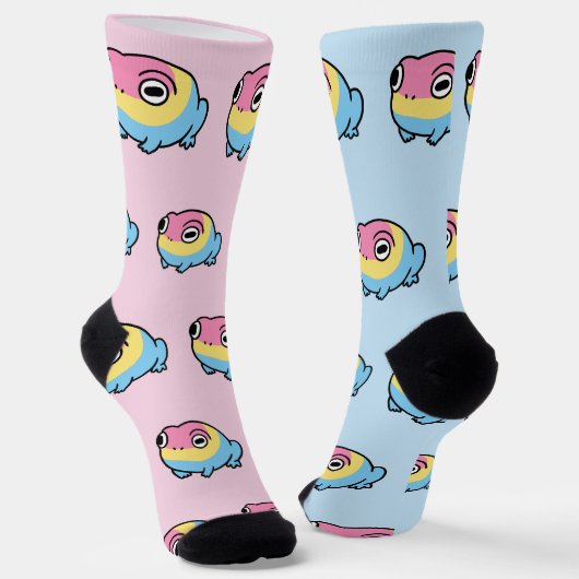 Chaussette Chaussettes fières de grenouille pansexuelle dodue (Angulaire)