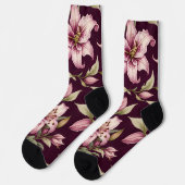 Chaussette Chaussettes fleuries pour femmes (Gauche)