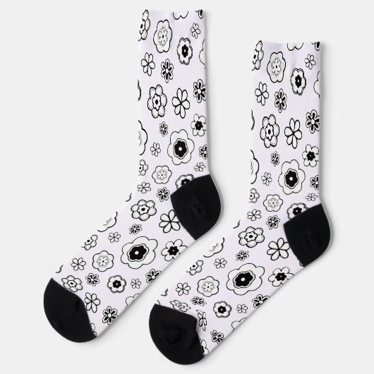 Chaussette chaussettes fleurs dessin animé (Gauche)