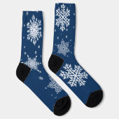 Chaussette Chaussettes flocon de neige bleu de minuit et blan (Droite)