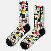 Chaussette Chaussettes florales modernes avec conception géom (Gauche)