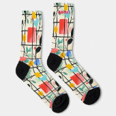 Chaussette Chaussettes florales modernes avec conception géom (Droite)