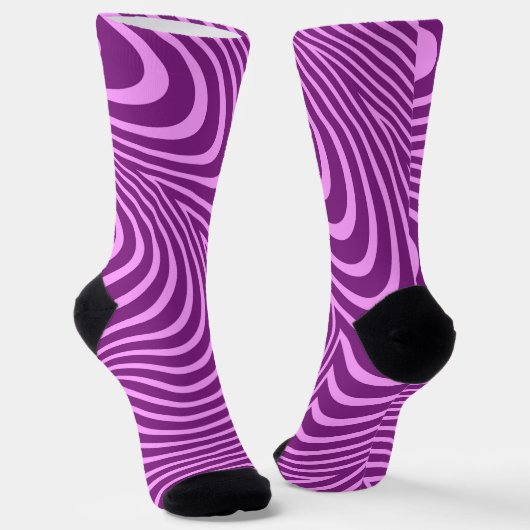 Chaussette Chaussettes folles d'art à spirale violette (Angulaire)