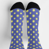 Chaussette Chaussettes folles d'Art Funky Star jaune et bleu (Haut)
