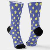 Chaussette Chaussettes folles d'Art Funky Star jaune et bleu (Angulaire)