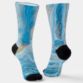 Chaussette Chaussettes folles Motif en marbre bleu et or (Angulaire)