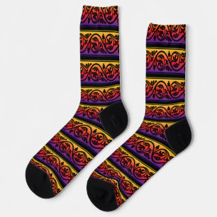 Chaussette Chaussettes folles Motifs vintages Sunset Scroll