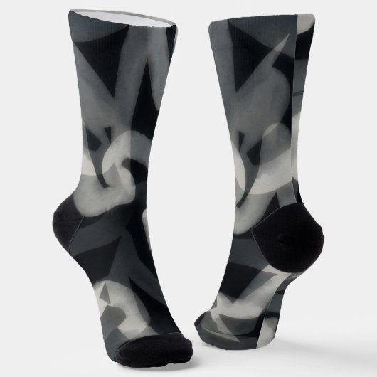Chaussette Chaussettes folles noirs et gris (Angulaire)